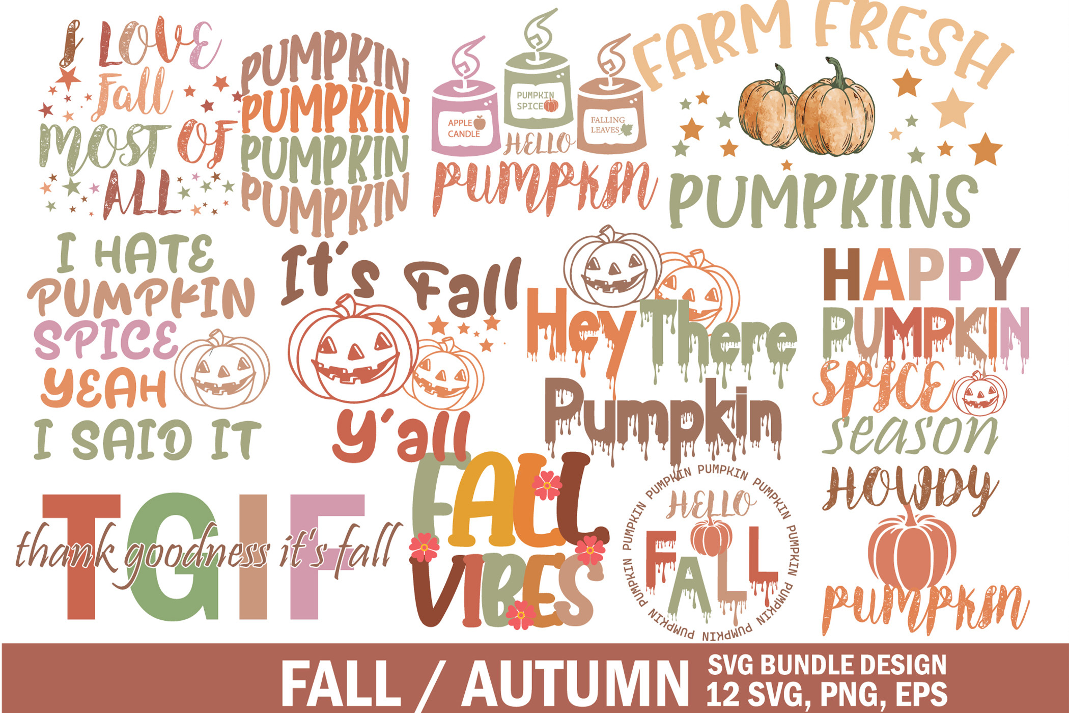 Fall Pumpkin SVG Bundle Design Graphic by AR Brand · Creative Fabrica