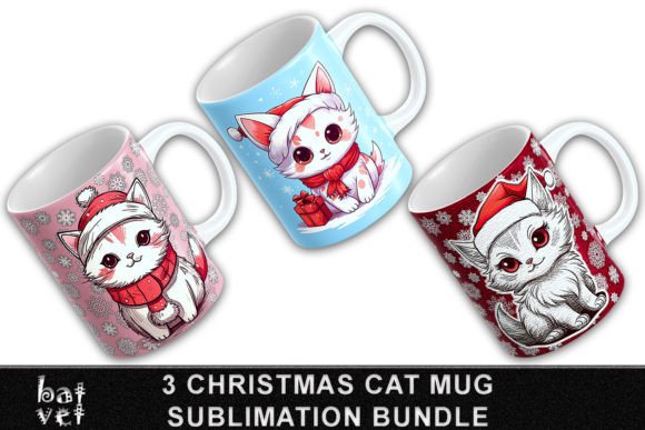 Christmas Cat Mug Sublimation Bundle Png Graphics