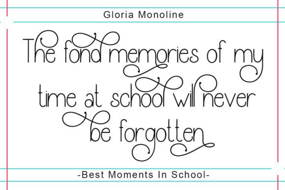 Gloria Monoline Font - Preview 1