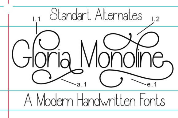 Gloria Monoline Font - Preview 2
