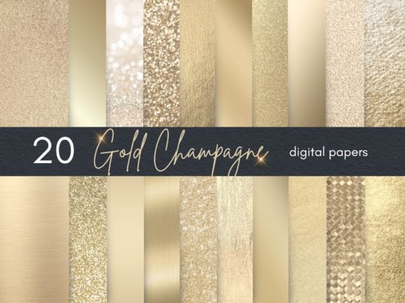 Gold Champagne Digital Papers