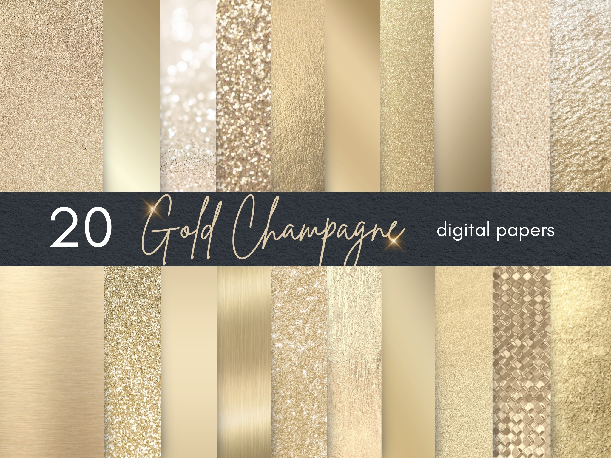Gold Champagne Digital Papers