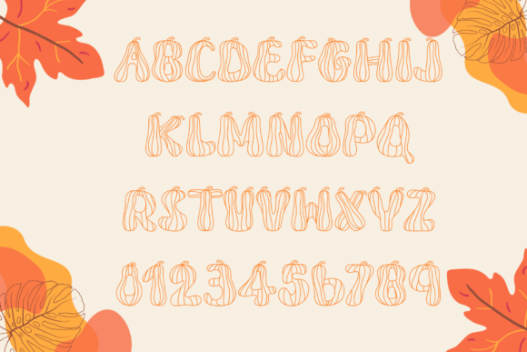 Pumpkins Font PNG with transparent background - Preview 1