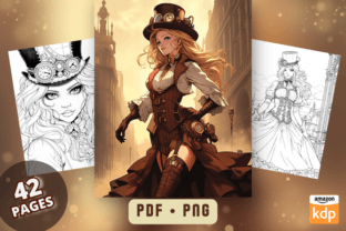 Steampunk Girls - Coloring Pages Graphic by Sahad Stavros Studio ...