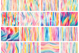 Watercolor Rainbow Pattern Paper Pack Graphic by Paper & Pattern Studio ...