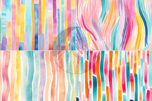 Watercolor Rainbow Pattern Paper Pack Graphic by Paper & Pattern Studio ...