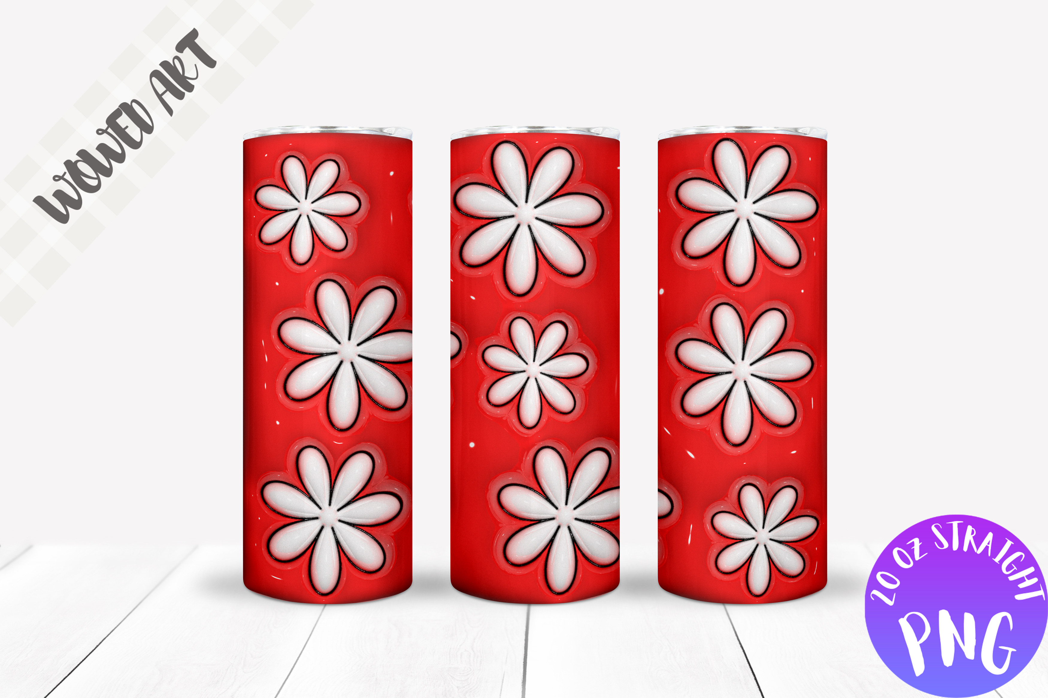 3d Inflated Flowers Tumbler Wrap Graphic by CraftSvgs · Creative Fabrica