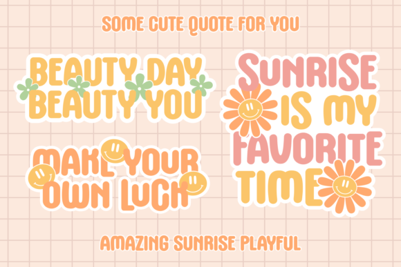 Amazing Sunrise Font PNG with transparent background - Preview 2