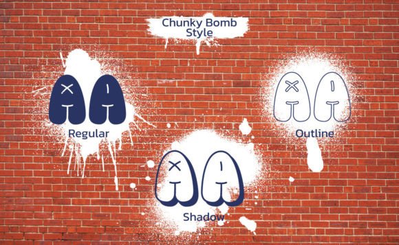 Chunky Bomb Font PNG with transparent background - Preview 6
