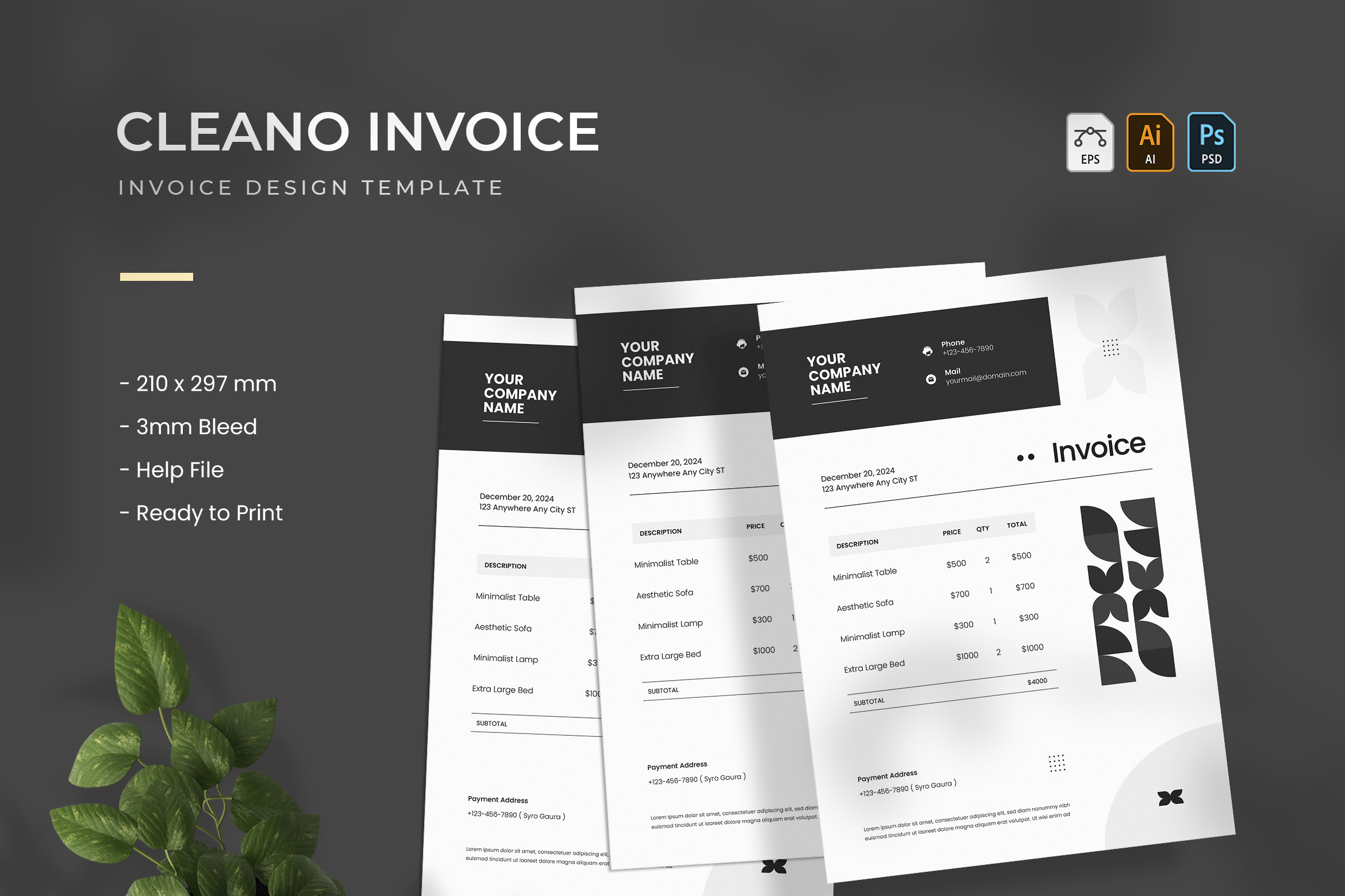 Cleano - Invoice Graphic by Vunira.Template · Creative Fabrica