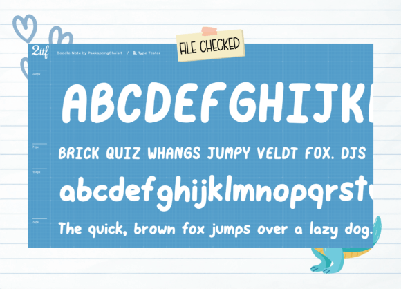 Doodle Note Font PNG with transparent background - Preview 3