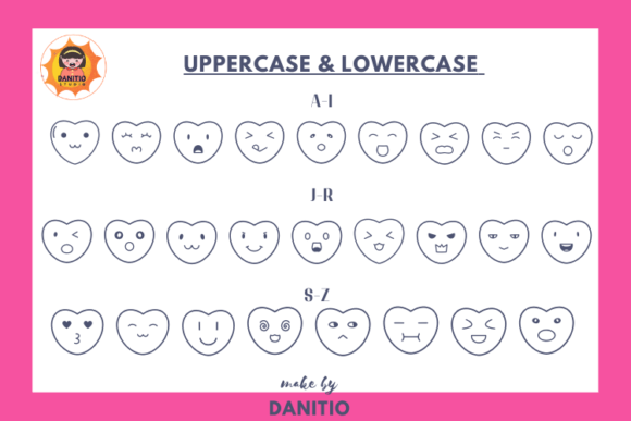 Emotion Heart Font PNG with transparent background - Preview 1