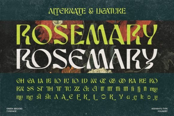 Green Brooks Font PNG with transparent background - Preview 5
