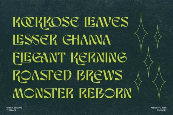 Green Brooks Font PNG with transparent background - Preview 6