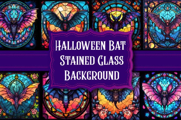 Halloween Stained Glass Spooky Bat