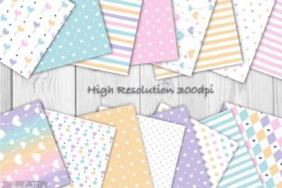 Pastel Love Digital Papers Set Graphic by lindoet23 · Creative Fabrica