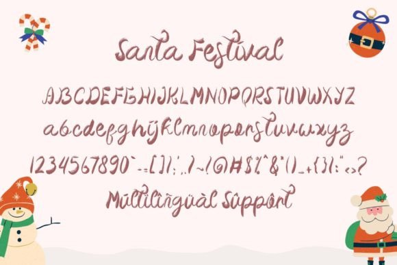Santa Festival Font PNG with transparent background - Preview 5