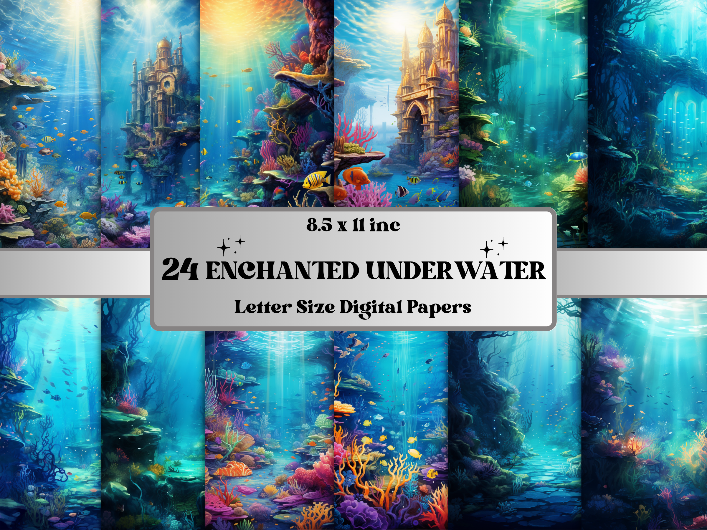Underwater Background Digital Paper