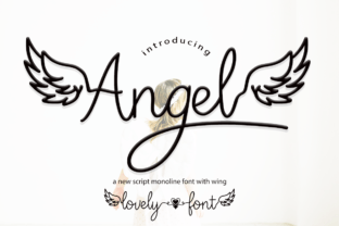 アイドル [MINYYUNY] Angel Script Lettering Color Angel Font by cocodesign · Creative Fabrica