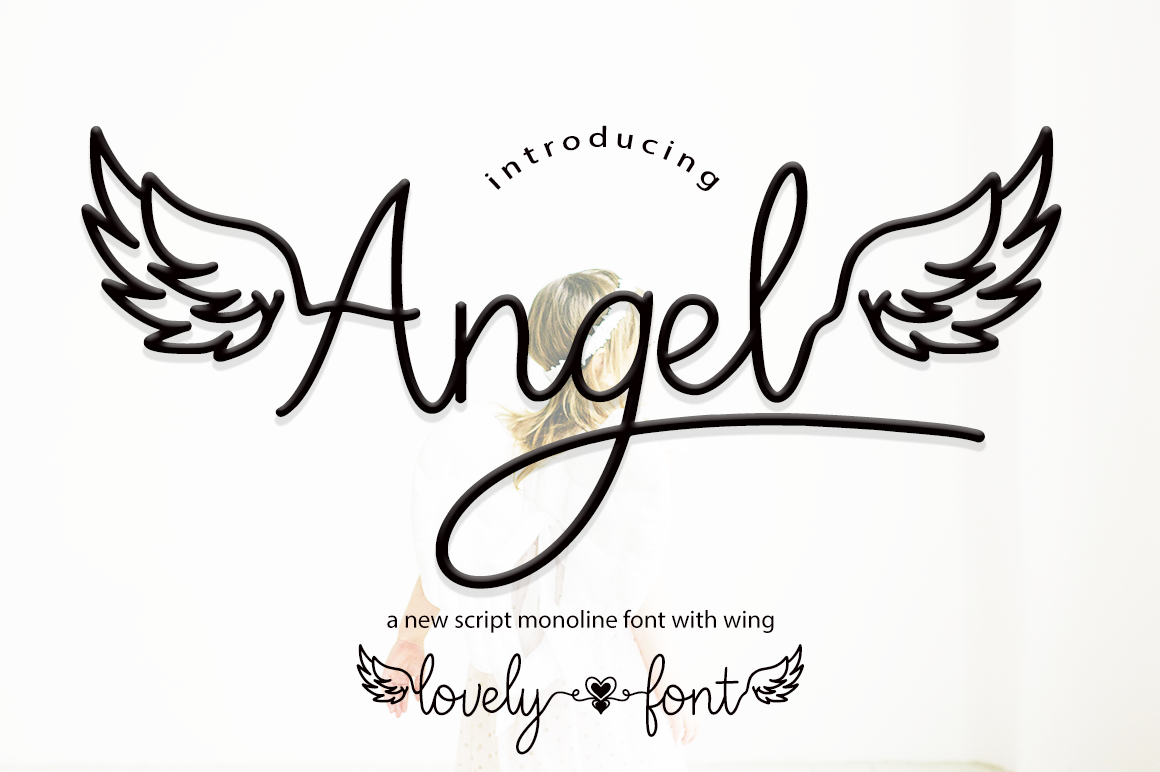 アイドル [MINYYUNY] Angel Script Lettering Color Angel Font by cocodesign · Creative Fabrica