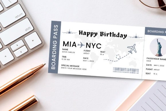 Editable Birthday Party Boarding Pass