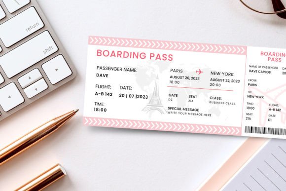 Editable Boarding Pass Template