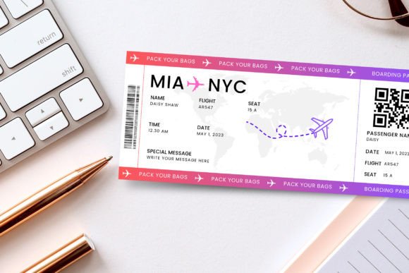 Editable Boarding Ticket Template