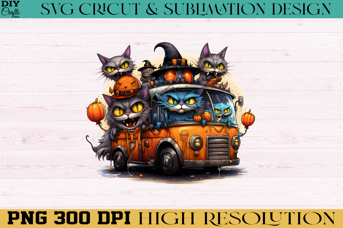 Halloween Cat PNG Sublimation Design Graphic by Diy Crafts Ideas ...