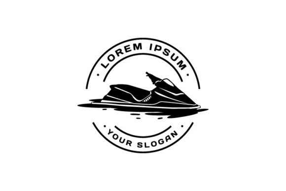 Jet Ski Emblem Design Logo Vector