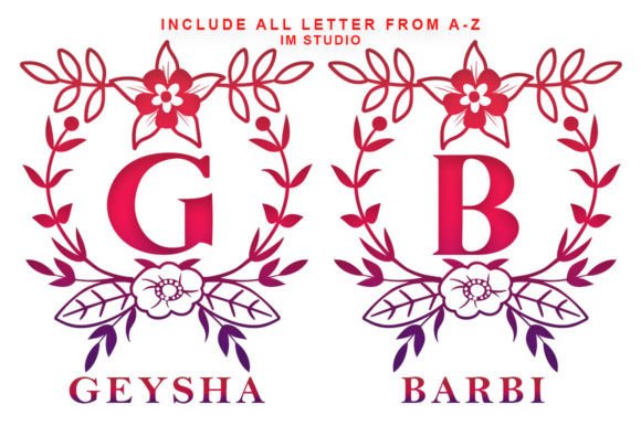 Melissa Monogram Font PNG with transparent background - Preview 2