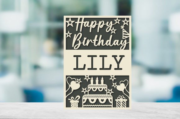 Personalized Birthday Card Paper Cut