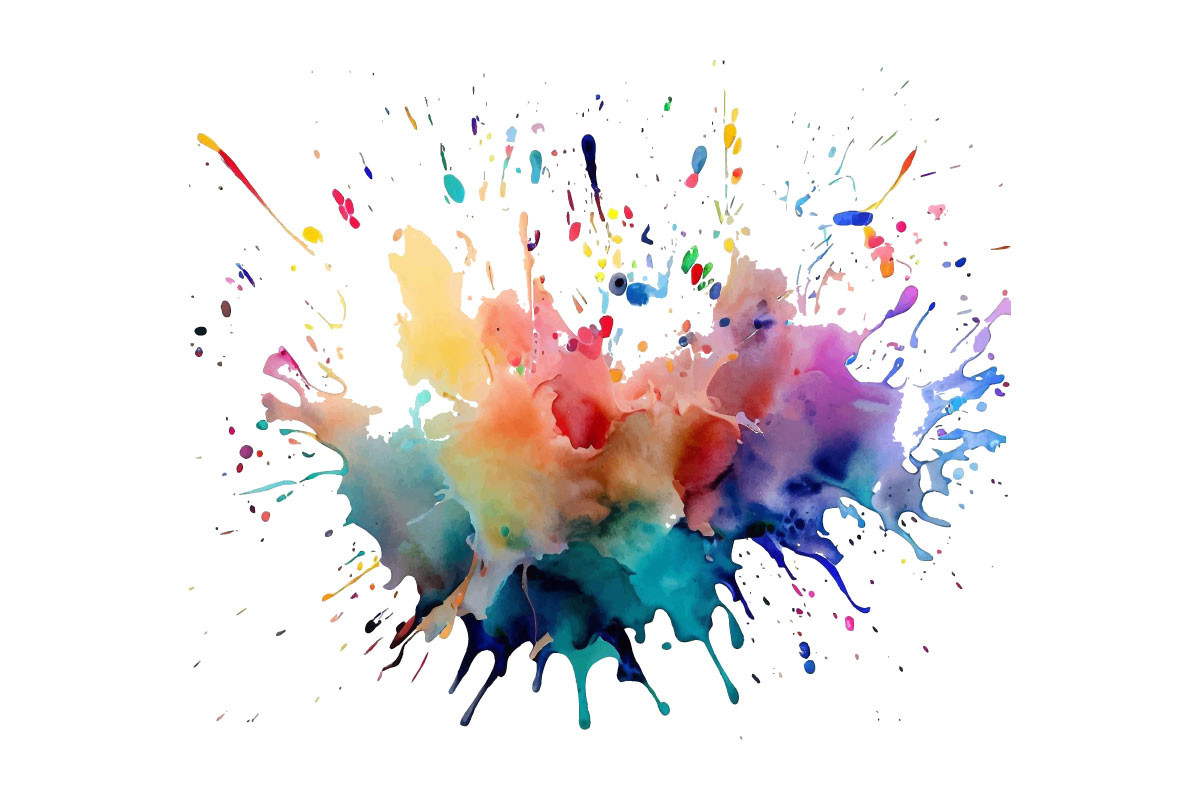 Rainbow Watercolor Ink Splash Splatter Graphic by pixeness · Creative ...