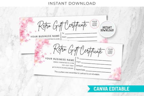 Retro Gift Certificate Template Canva