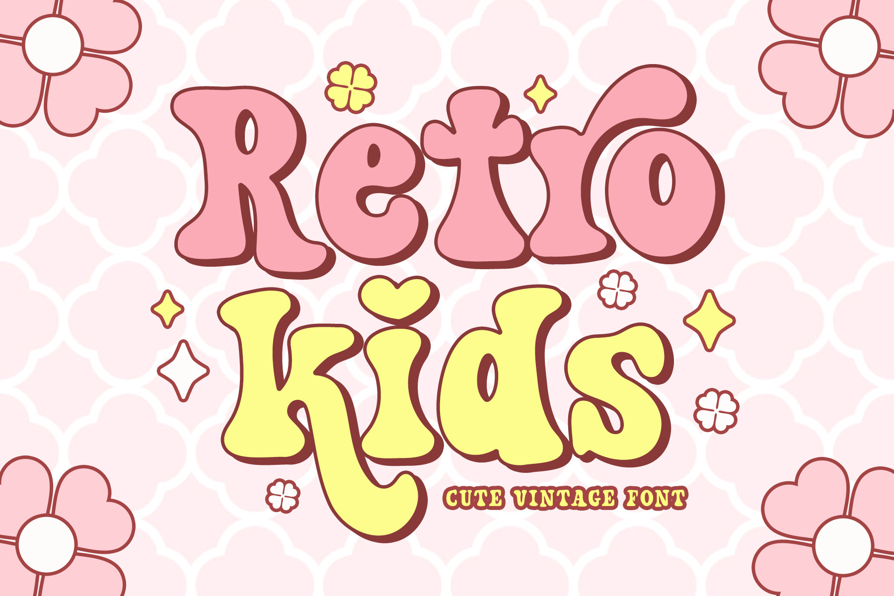 Retro Kids preview, vintage groovy serif font