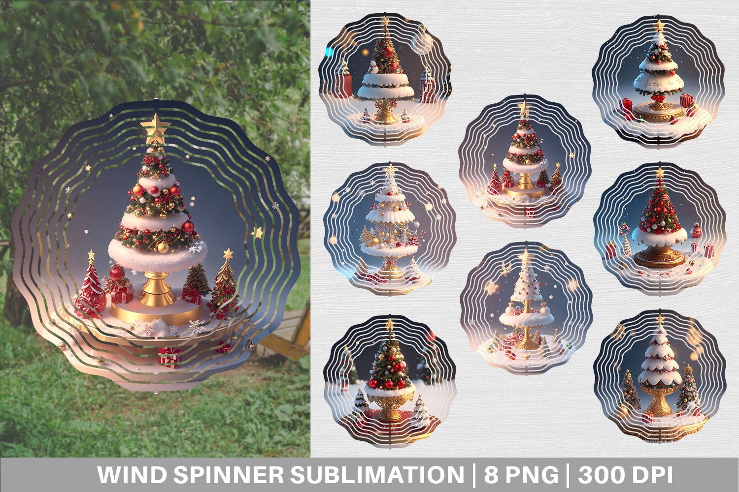 Wind Spinner 3D Christmas Tree Baubles Graphic by Artnoy · Creative Fabrica