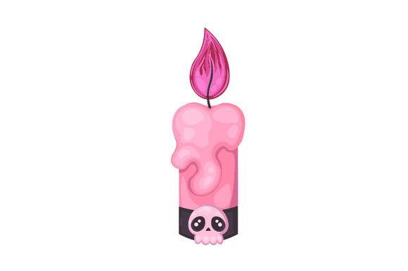 Cute Pink Halloween Candle