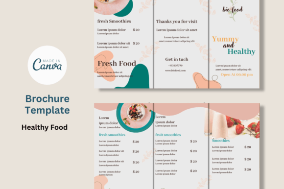 Healthy Food Canva Brochure Template