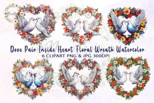 Heart Floral Wreath Watercolor Clipart Graphic by Nastine · Creative ...