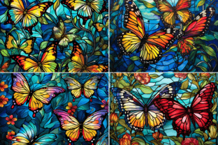 Stained Glass Butterflies Paper Pack Graphic by Paper & Pattern Studio ...
