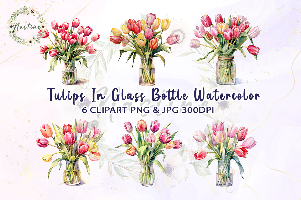 Tulips Watercolor Clipart Graphic by Nastine · Creative Fabrica