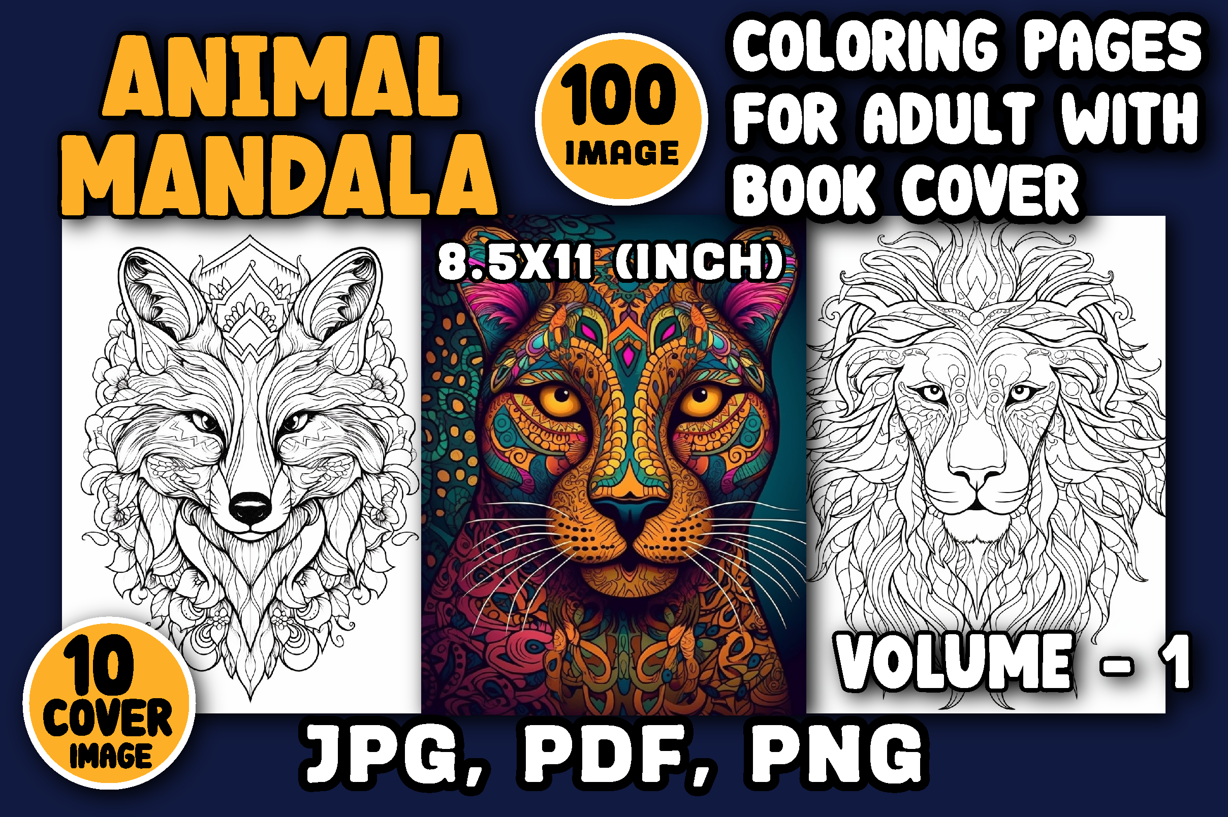 100 Animal Mandala Coloring Pages Graphic by Printable Crafts ...