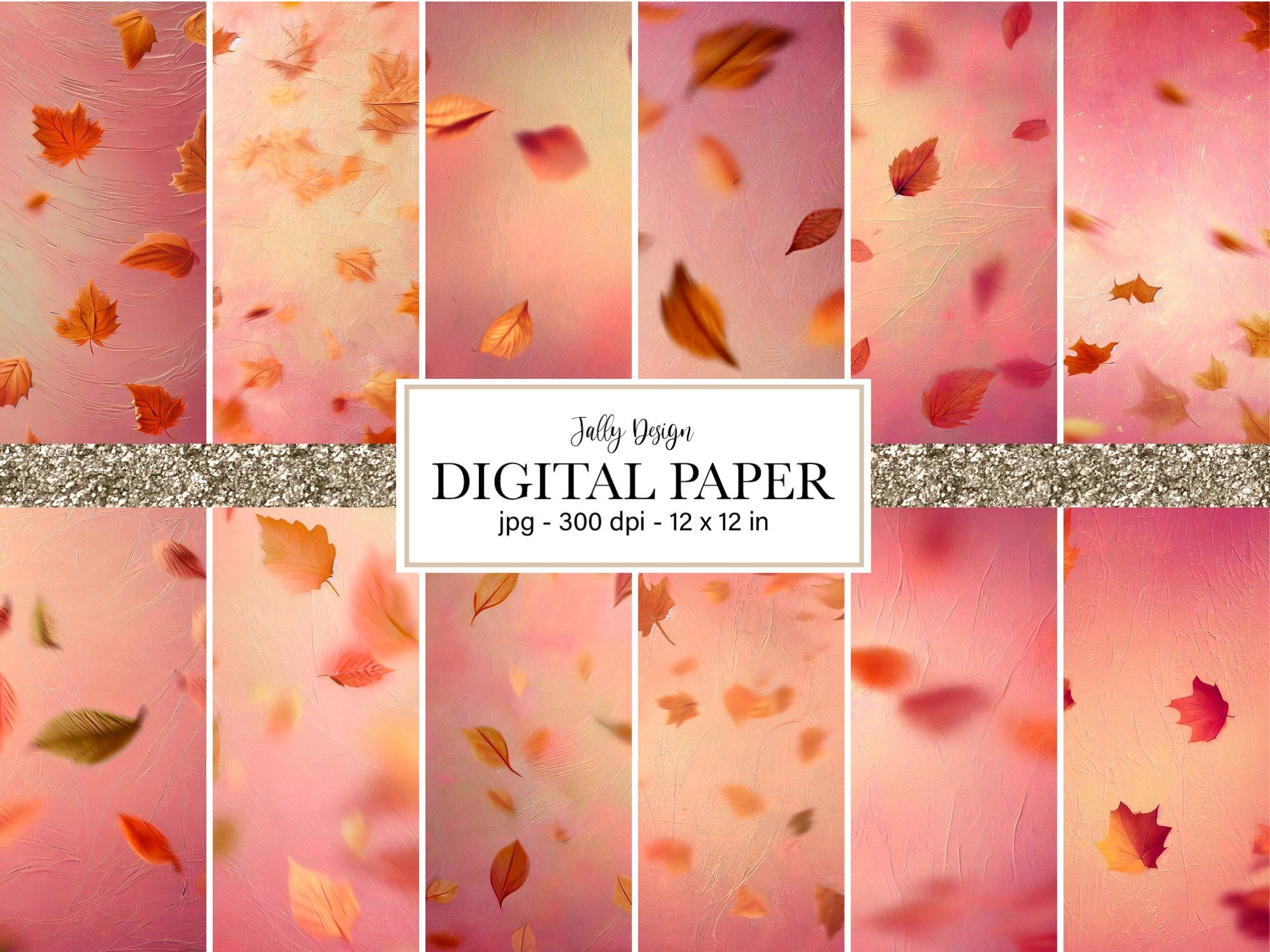 Autumn Leaves Digital Paper Graphic by jallydesign · Creative Fabrica