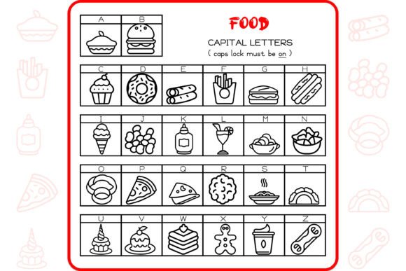 Food Alphabet Font PNG with transparent background - Preview 1