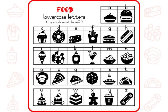 Food Alphabet Font PNG with transparent background - Preview 2