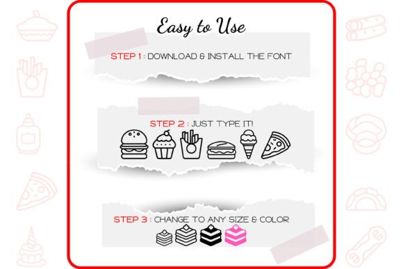 Food Alphabet Font PNG with transparent background - Preview 3