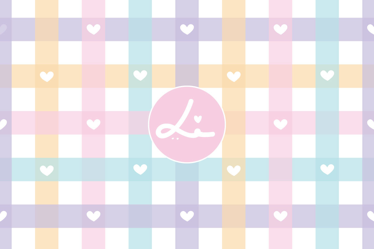 Gingham Plaids Hearts Seamless Pattern