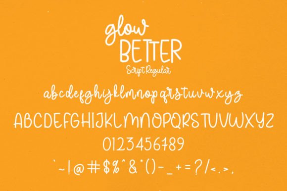 Glow Better Font PNG with transparent background - Preview 5