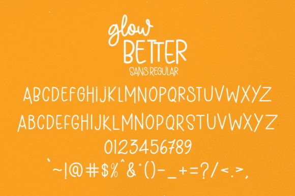 Glow Better Font PNG with transparent background - Preview 6