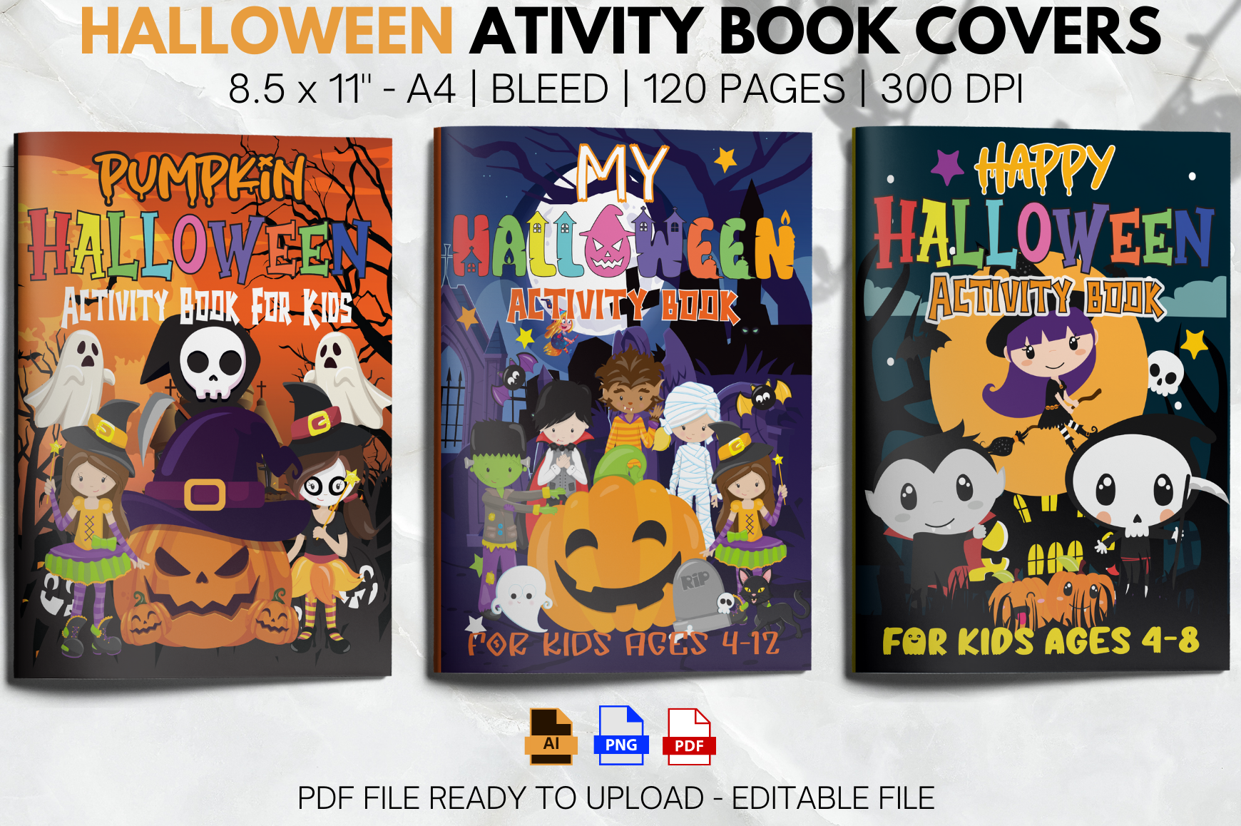 Halloween Activity Book Covers | KDP Graphic by Hrafart · Creative Fabrica