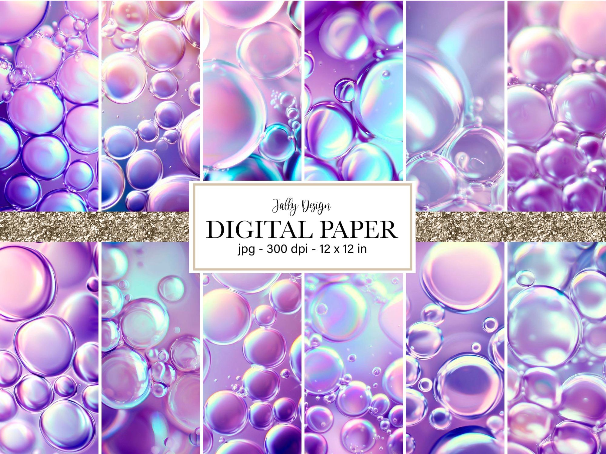 Lilac Bubbles Digital Paper Graphic by jallydesign · Creative Fabrica